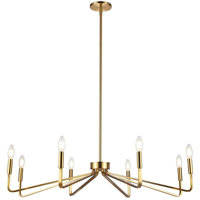 Dainolite Clayton 8 Light Chandelier Aged Brass Lamp|Lustre Clayton de Dainolite avec fini laiton vieilli et 8ampoules