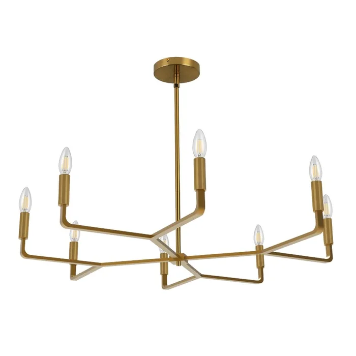 Dainolite Colette 8 Light Chandelier Aged Brass Lamp|Lustre Colette de Dainolite avec fini laiton vieilli et 8ampoules