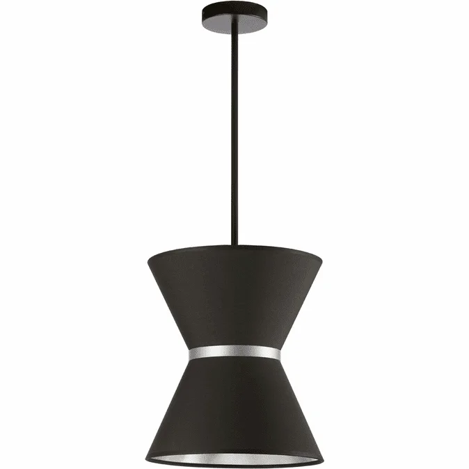 Dainolite CTN-121P-MB-697 Caterine Contemporary Black 12″ Hanging Pendant Lighting