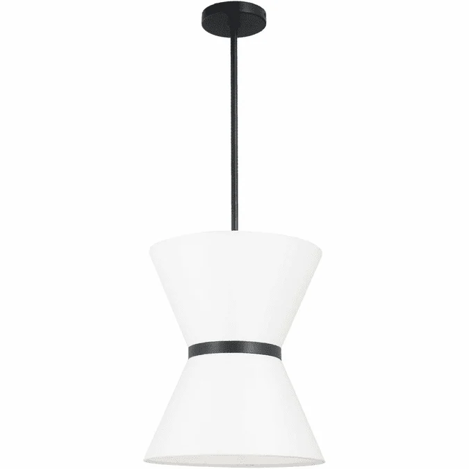 Dainolite CTN-121P-MB-790 Caterine Contemporary White 12″ Hanging Pendant Lighting