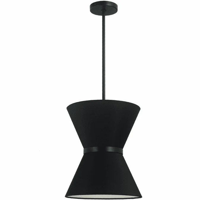 Dainolite CTN-121P-MB-797 Caterine Contemporary Black 12″ Ceiling Light Pendant