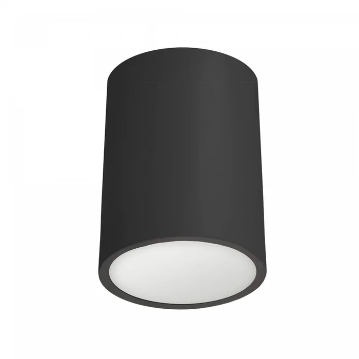 Dainolite Echo Flush Mount 12w Matte Black Frosted Acrylic Diffuser Lamp|Plafonnier affleur Echo de Dainolite en acrylique givr qui diffuse la lumire, avec fini noir mat et ampoule de 12W
