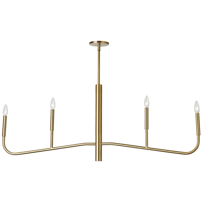 Dainolite Eleanor 4 Light Horizontal Chandelier Aged Brass Lamp|Lustre horizontal Eleanor de Dainolite avec fini laiton vieilli et 4ampoules