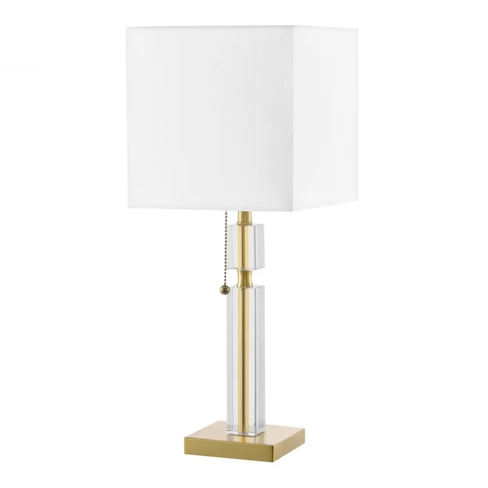 Dainolite Fernanda 1 Light Table Lamp Aged Brass White Shade|Lampe de table Fernanda de Dainolite avec abat-jour blanc, fini laiton vieilli et 1ampoule