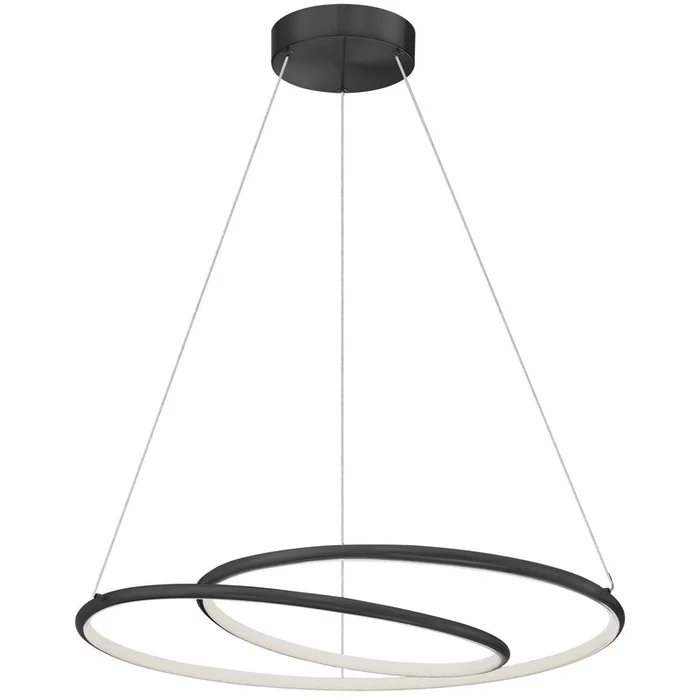 Dainolite Gabriel Chandelier 38w Matte Black White Silicone Diffuser Lamp|Lustre Philo de Gabriel en silicone blanc qui diffuse la lumire, avec fini noir mat et ampoule de 38W