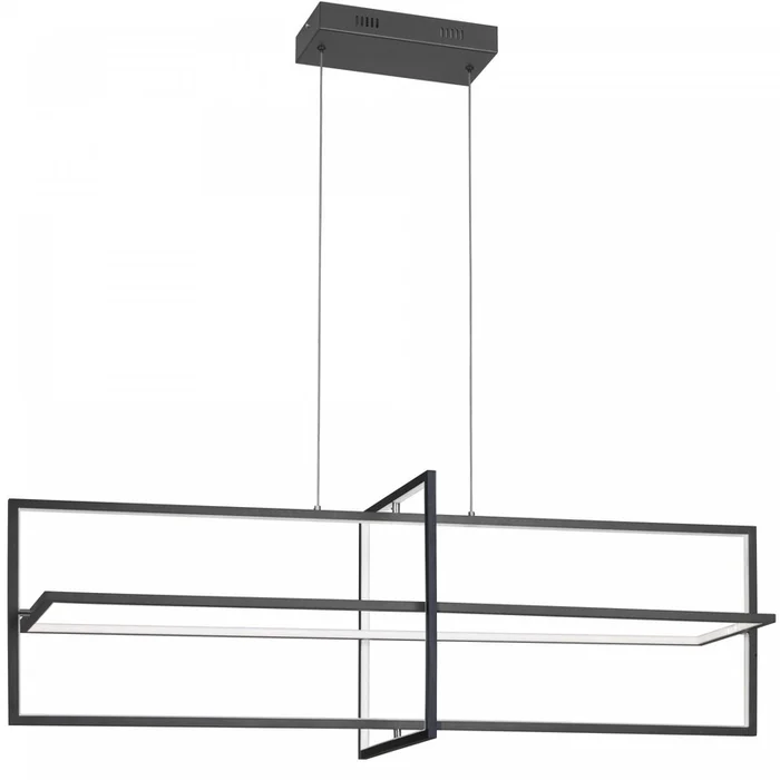 Dainolite Hildegard Horizontal Chandelier 55w Matte Black White Acrylic Diffuser Lamp|Lustre horizontal Hildegard de Dainolite en acrylique blanc qui diffuse la lumire, avec fini noir mat et ampoule de 55W