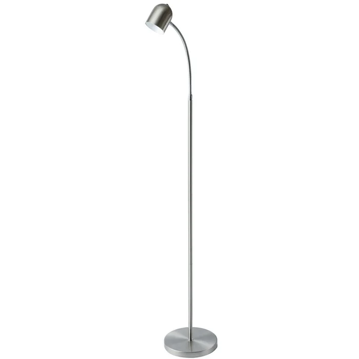 Dainolite LED Floor Lamp 5w Satin Chrome Finish|Lampe pied de Dainolite avec fini chrom satin et ampoule DEL de 5W