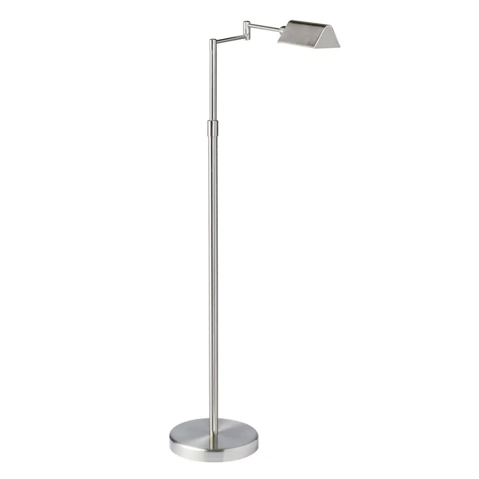 Dainolite LED Swing Arm Floor Lamp 9w Satin Nickel Finish|Lampe pied de Dainolite bras articul, avec fini nickel satin et ampoule DEL de 9W