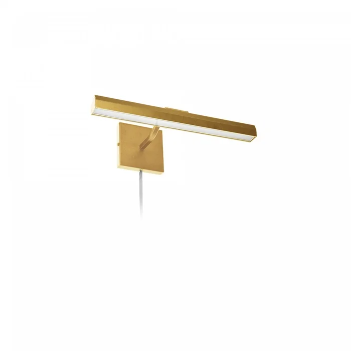 Dainolite Leonardo 16 Picture Light 20w Aged Brass With Frosted Glass Diffuser Lamp|Lampe pour affichage dimage Leonardo de Dainolite de 16po en verre givr qui diffuse la lumire, avec fini laiton vieilli et ampoule de 20W