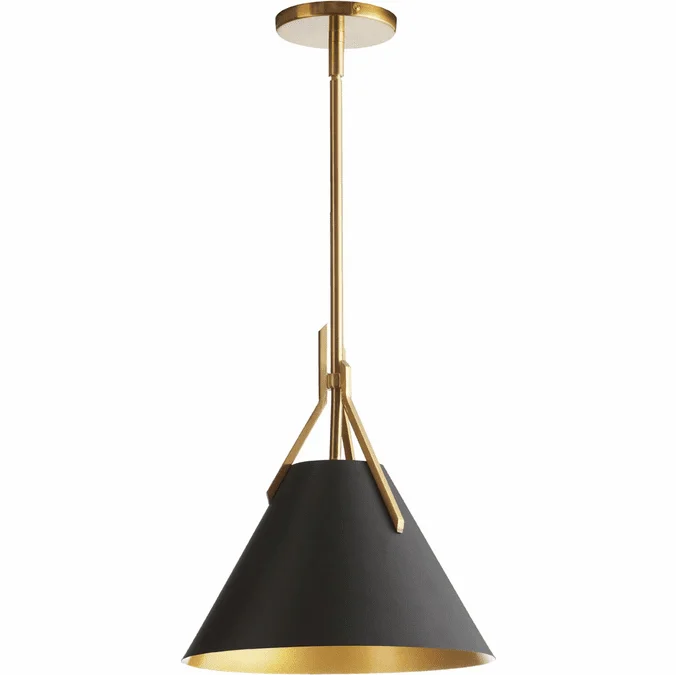 Dainolite NIC-101P-AGB-BK Nicole Modern Aged Brass / Black Pendant Lamp