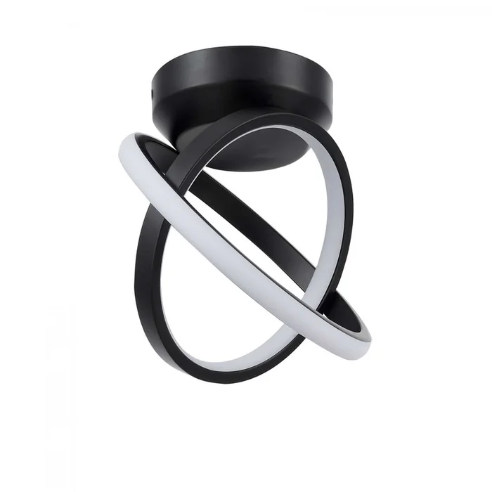 Dainolite Philo LED Semiflush Mount 20w Matte Black White Silicone Diffuser Lamp|Plafonnier semi-affleur Philo de Dainolite en silicone blanc qui diffuse la lumire, avec fini noir mat et ampoule DEL de 20W