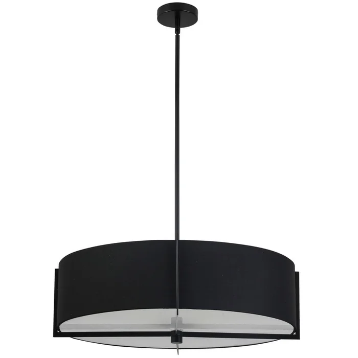 Dainolite Preston 4 Light Pendant 26 Dia Matte Black Black Shade Lamp|Luminaire suspendu Preston de Dainolite de 26po de diamtre avec abat-jour noir, fini noir mat et 4ampoules