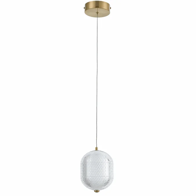 Dainolite PRI-67LEDP-AGB Peri Modern Clear LED Mini Ceiling Pendant Light