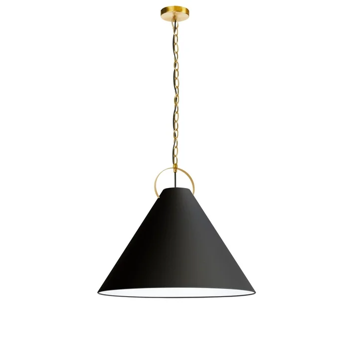 Dainolite Princeton 1 Light Pendant 24 Dia Aged Brass Finish Black Shade Lamp|Luminaire suspendu Princeton de Dainolite de 24po de diamtre avec abat-jour noir, fini laiton vieilli et 1ampoule
