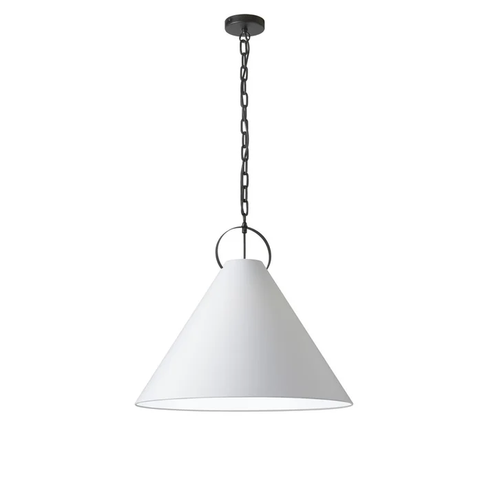 Dainolite Princeton 1 Light Pendant 24 Dia Matte Black Finish White Shade Lamp|Luminaire suspendu Princeton de Dainolite de 24po de diamtre avec abat-jour blanc, fini noir mat et 1ampoule