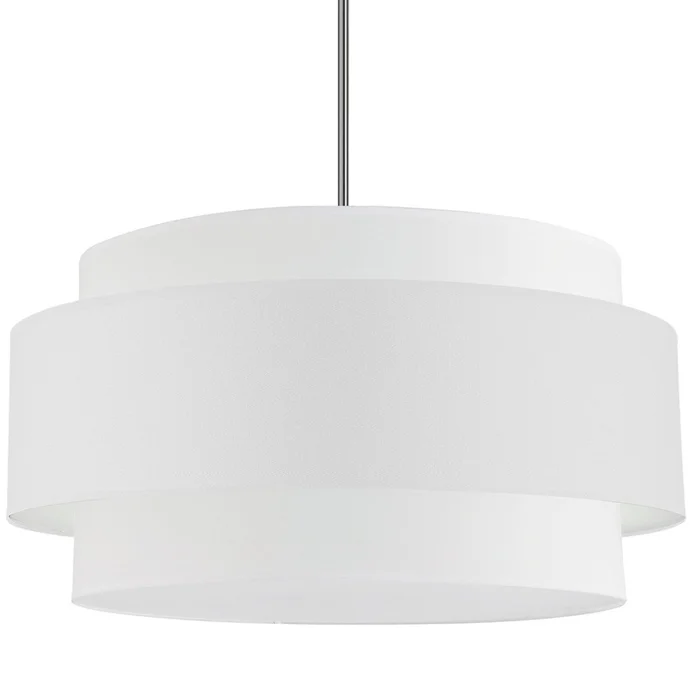 Dainolite Priya 4 Light Pendant 30 Dia Polished Chrome White Shade Lamp|Luminaire suspendu Priya de Dainolite de 30po de diamtre avec abat-jour blanc, fini chrom poli et 4ampoules