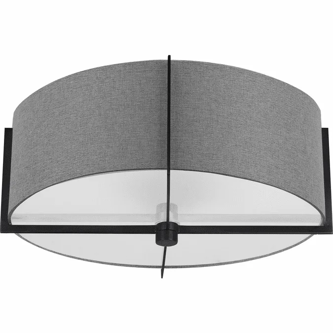 Dainolite PST-153SF-MB-GRY Preston Contemporary Grey / Black Flush Lighting