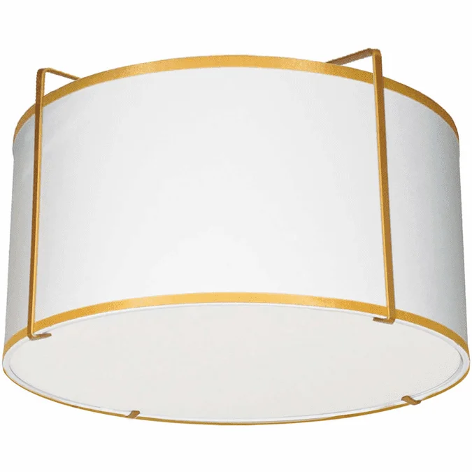 Dainolite TRA-121FH-GLD-WH Trapezoid Modern White / Gold Ceiling Lighting Fixture