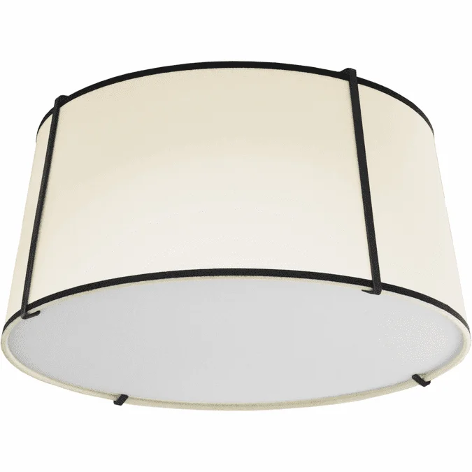 Dainolite TRA-3FH-BK-CRM Trapezoid Contemporary Cream / Black Ceiling Light Fixture