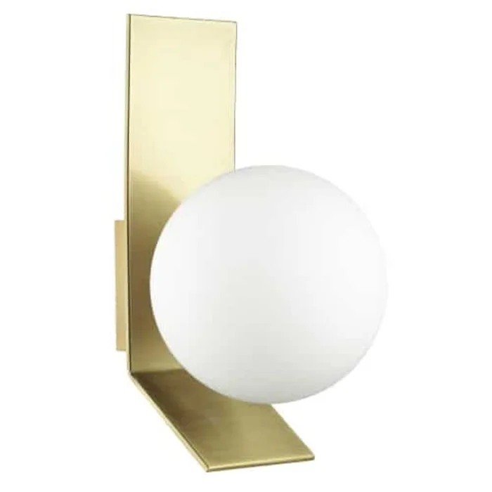 Dainolite Valemont 1 Light Wall Sconce Large Aged Brass Opal White Glass Lamp|Grande applique murale Valemont de Dainolite en verre blanc opale, avec fini laiton vieilli et 1ampoule