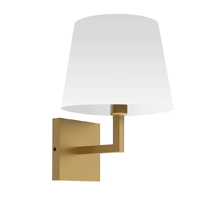 Dainolite Whitney 1 Light Wall Sconce Aged Brass White Shade Lamp|Applique murale Whitney de Dainolite avec abat-jour blanc, fini laiton vieilli et 1ampoule