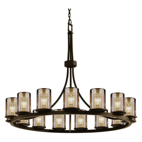 Dakota 15-Light 1-Tier Ring LED Chandelier (254|FSN-8715-10-MROR-DBRZ-LED15-10500)