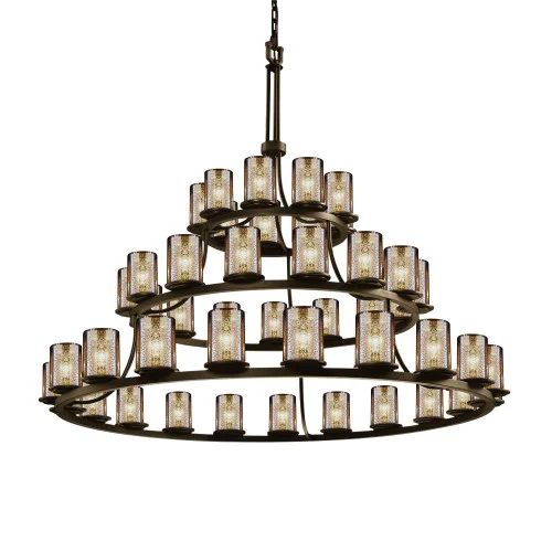 Dakota 45-Light 3-Tier Ring Chandelier (254|FSN-8714-10-MROR-DBRZ)
