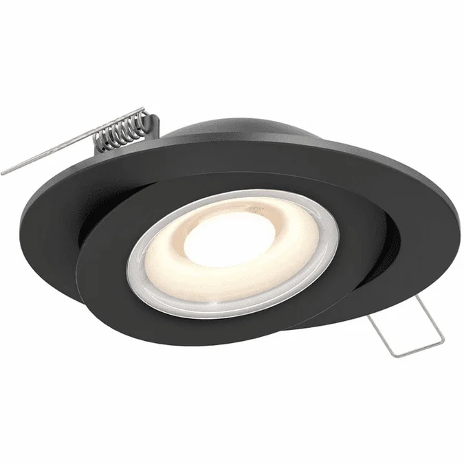 DALS Lighting FGM6-CC-BK Modern Black LED 4 Inch Flat Gimbal Down Lighting Insert
