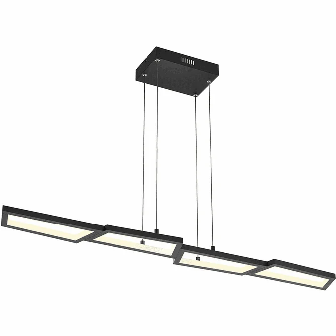 DALS Lighting PDL44-3K-BK Geo Modern Black LED Kitchen Island Light