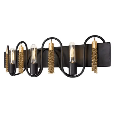 Darden Three Light Bath in Matte Black/Antique Gold (137|354B03MBAG)