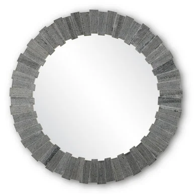 Dario Round Gray Mirror Mirror in Gray/Mirror (142|1000-0130)
