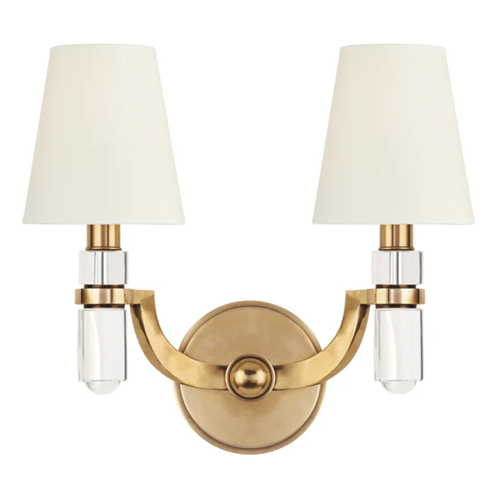 Dayton 2-Light Wall Sconce in Aged Brass 13.5L x 13.5W x 12.25H