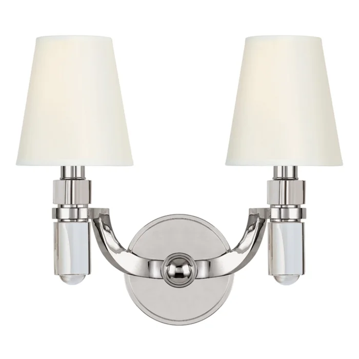 Dayton 2-Light Wall Sconce in Polished Nickel 13.5L x 13.5W x 12.25H