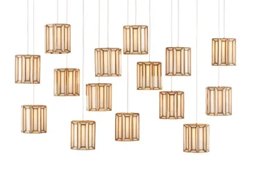 Daze Collection 15 Light Pendant in White/Antique Brass (142|9000-0892)