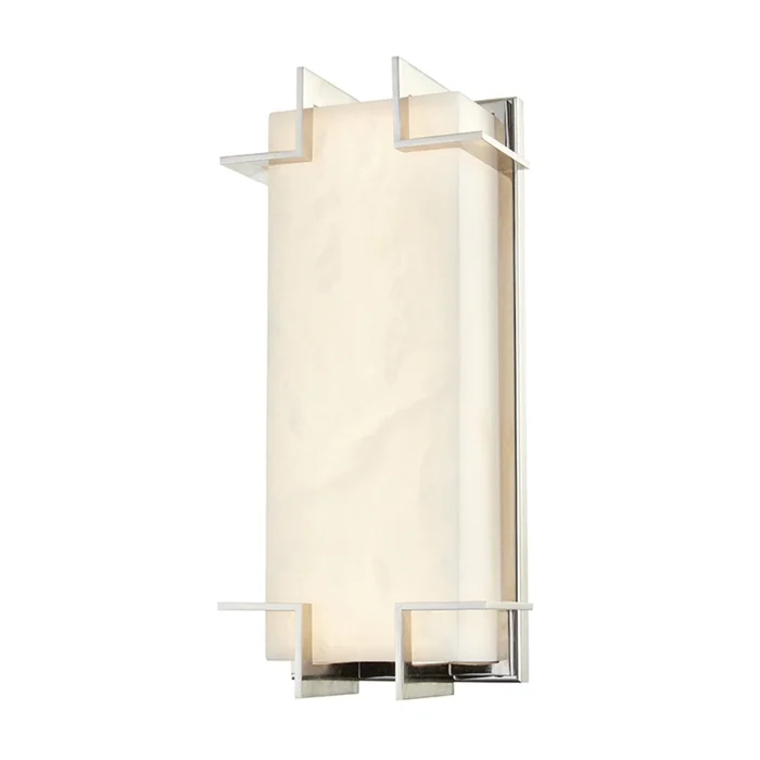 Delmar 1-Light Wall Sconce in Polished Nickel 6.5L x 6.5W x 14.75H