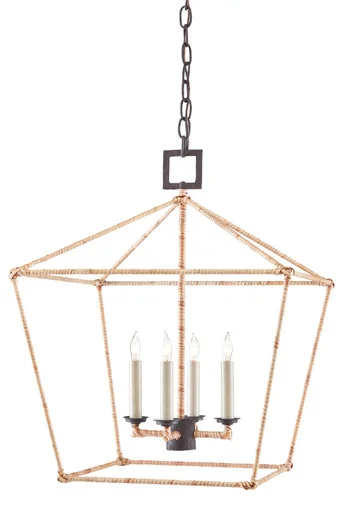Denison Collection Four Light Lantern in Molé Black/Natural (142|9000-0872)