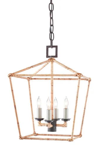 Denison Collection Four Light Lantern in Molé Black/Natural (142|9000-0873)