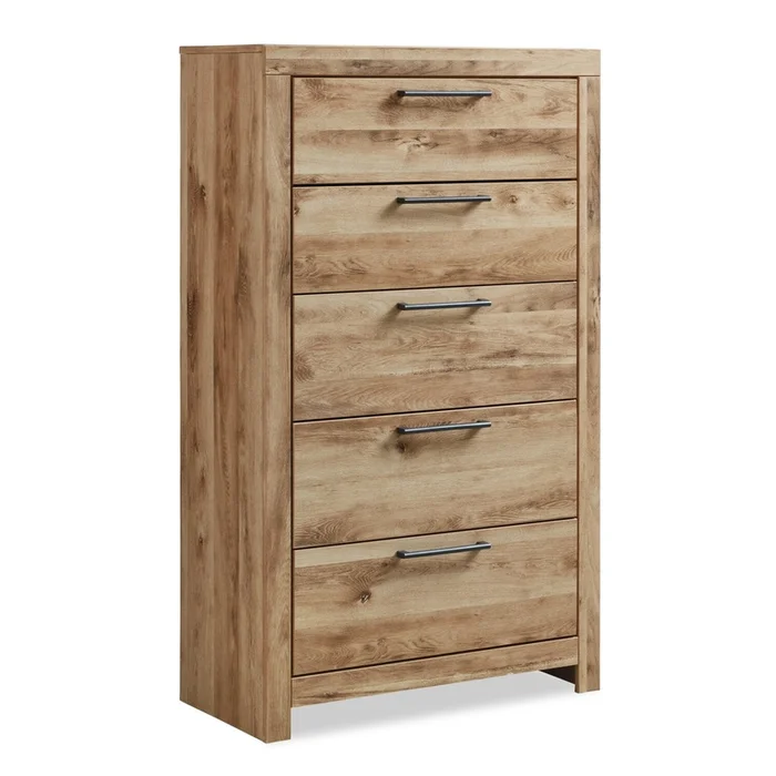 Derekson Bedroom Chest of Drawers, 5-Drawer, 31.7W x 53.9H – Natural | Commode verticale Derekson de 31,7po (L) x 53,9po (H) 5tiroirs pour la chambre coucher – naturelle
