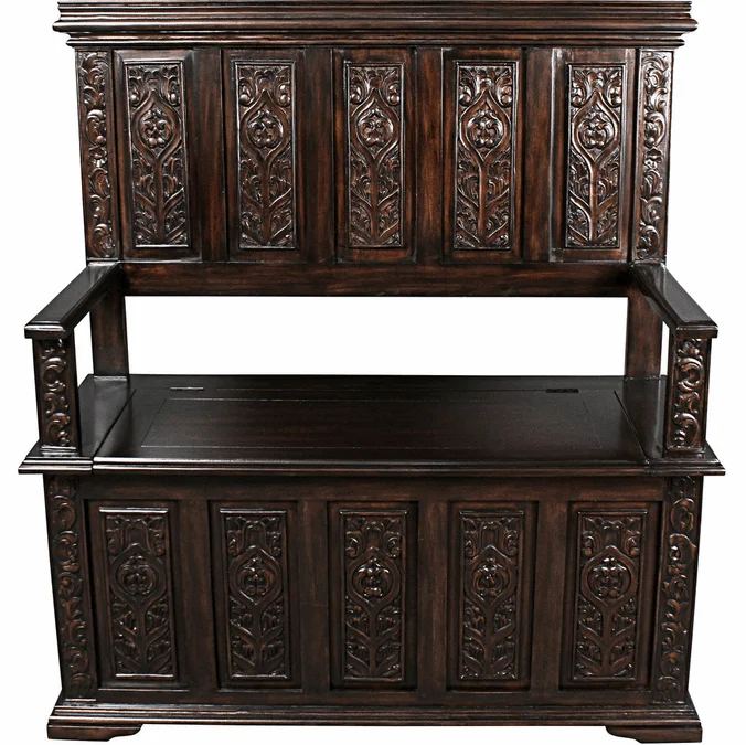 Design Toscano AF51244 York Monastery Gothic Traditional Cherry Gothic Bench