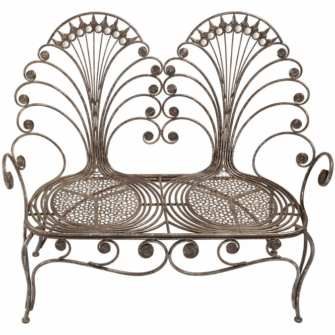 Design Toscano FU63629 Grand Peacock Traditional Bronze Garden Loveseat Bench