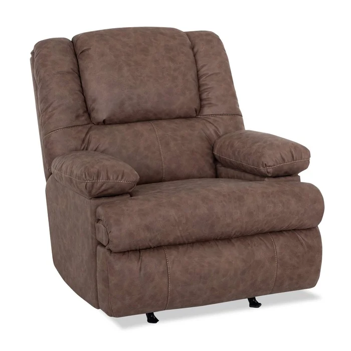 DESIGNED2B 34.5 Massage Power Rocker Reclining Chair with Storage Arms – Columbus Mocha Brown | Fauteuil berant de massage inclinaison lectrique de Design mon image de 34,5po avec accoudoirs de rangement – brun moka Columbus