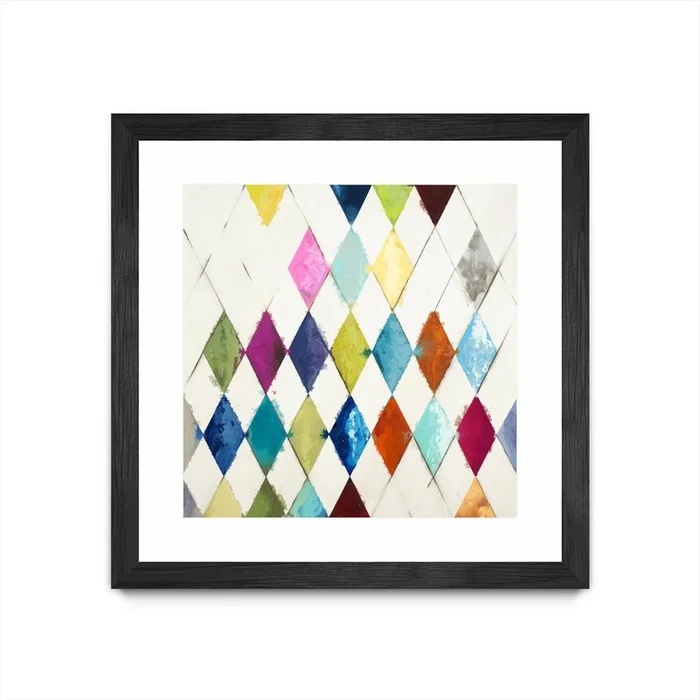Diamonds Matted and Framed Black 36×36 Wall Art|uvre dart murale encadre noire et mate Diamonds 36×36