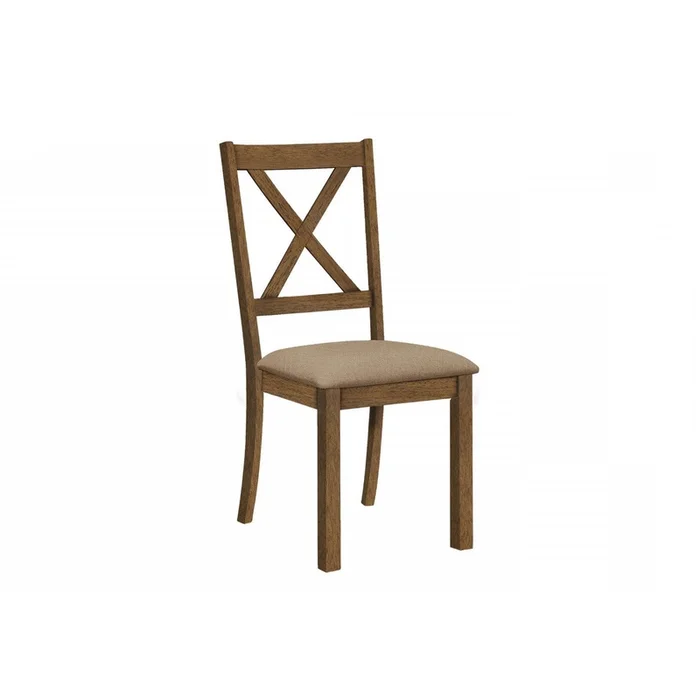 Dining Chair Set of 2 Kitchen Dining Room Brown Fabric Walnut Wood Frame Transitional|Ensemble de 2chaises de salle manger de style transitionnel avec tissu brun et armature en bois noyer pour la cuisine et la salle manger