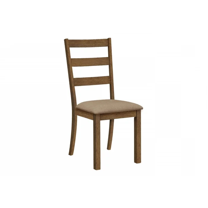 Dining Chair Set of 2 Kitchen Dining Room Brown Fabric Walnut Wood Legs Transitional|Ensemble de 2chaises de salle manger de style transitionnel avec tissu brun et pattes en bois noyer pour la cuisine et la salle manger