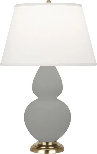 Double Gourd One Light Table Lamp in Matte Smokey Taupe Glazed Ceramic w/Antique Natural Brassed (165|MST55)