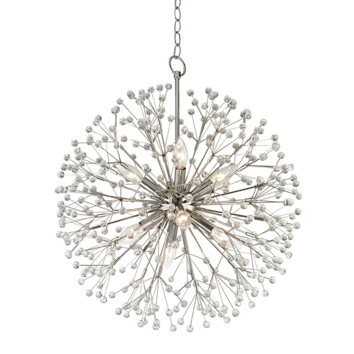 Dunkirk 8-Light Chandelier in Polished Nickel 20L x 20W x 24H