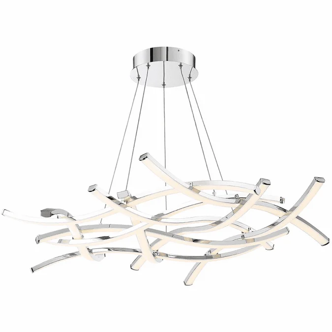 dweLED by WAC PD-60944-CH Divergence Contemporary Chrome LED Lighting Chandelier