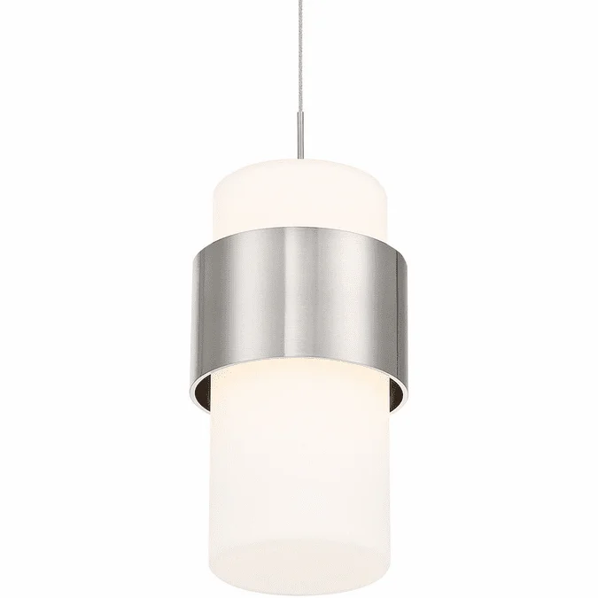dweLED by WAC PD-68909-BN Banded Contemporary Brushed Nickel LED Mini Pendant Lamp