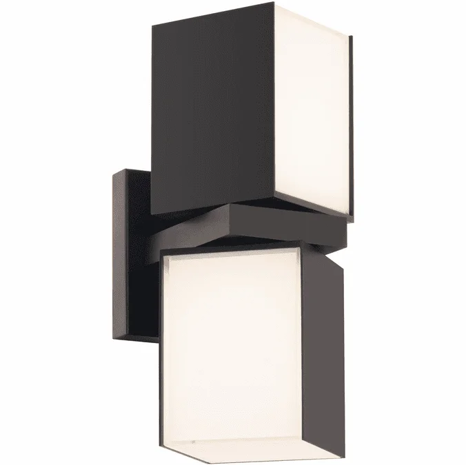 dweLED by WAC WS-W15312-BK Vaiation Modern Black LED Exterior Light Sconce