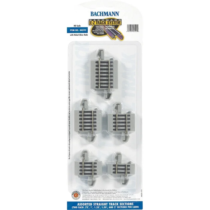 E-Z Track Connector Assortment-Contains 2 Each .75, 1, 1.25, 1.5 And 2 Straight (Card)